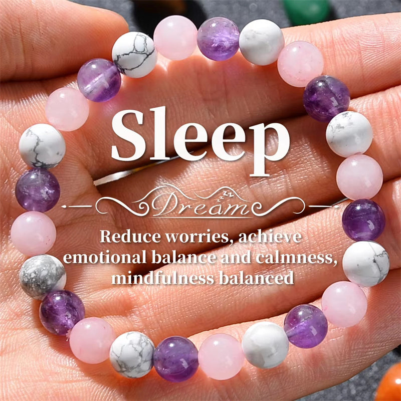 Natural Stone Sleep Bracelet - Aura Balance & Relaxation