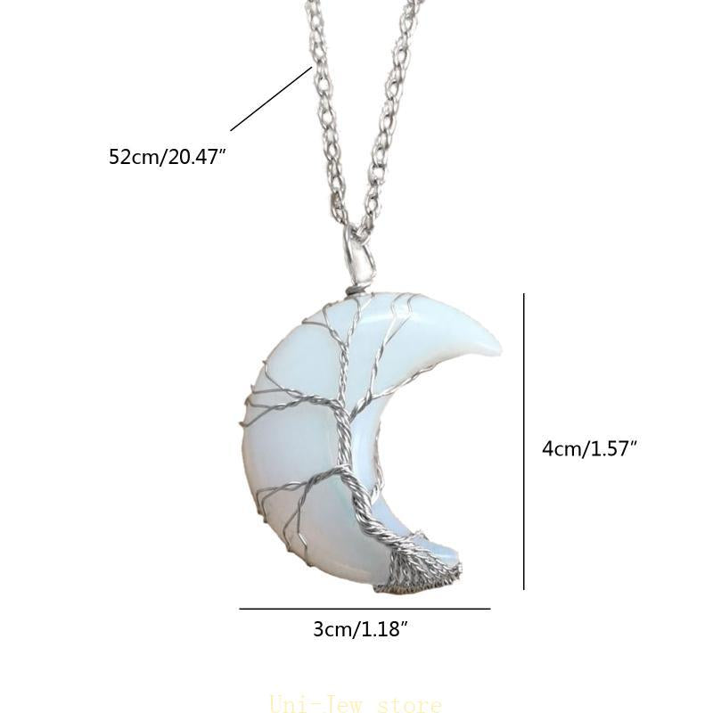 Crystal Necklace: 40GB Crystal Pendant Necklace - Natural Gemstone Jewelry Gift