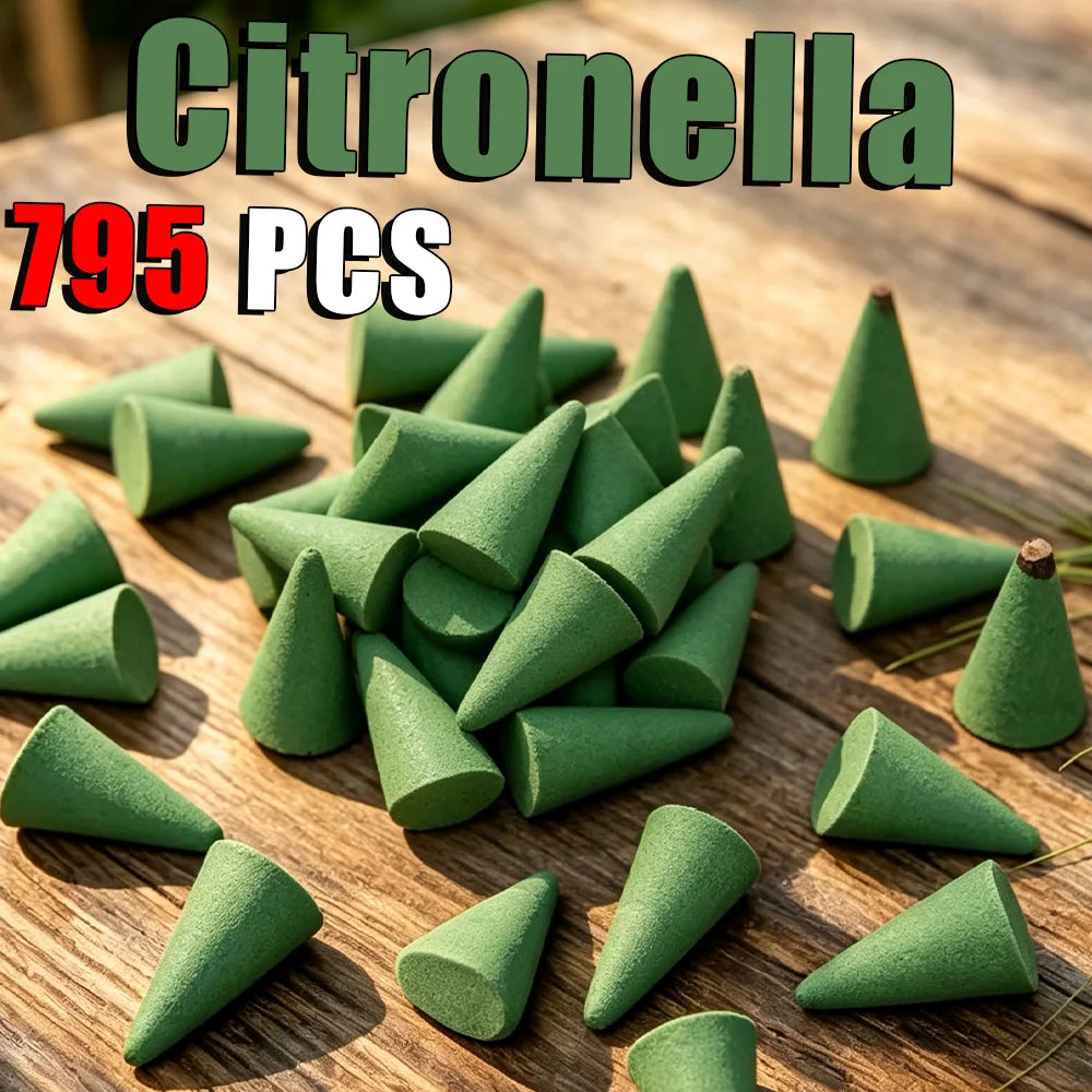 Large Lemongrass-Scented Incense, 4cm High Incense Cone, Rich Aroma, Burns Continuously, Creates an Aesthetic Smoke Effect, Suitable for Purifying the Air, Meditation, Yoga, Reading, Etc