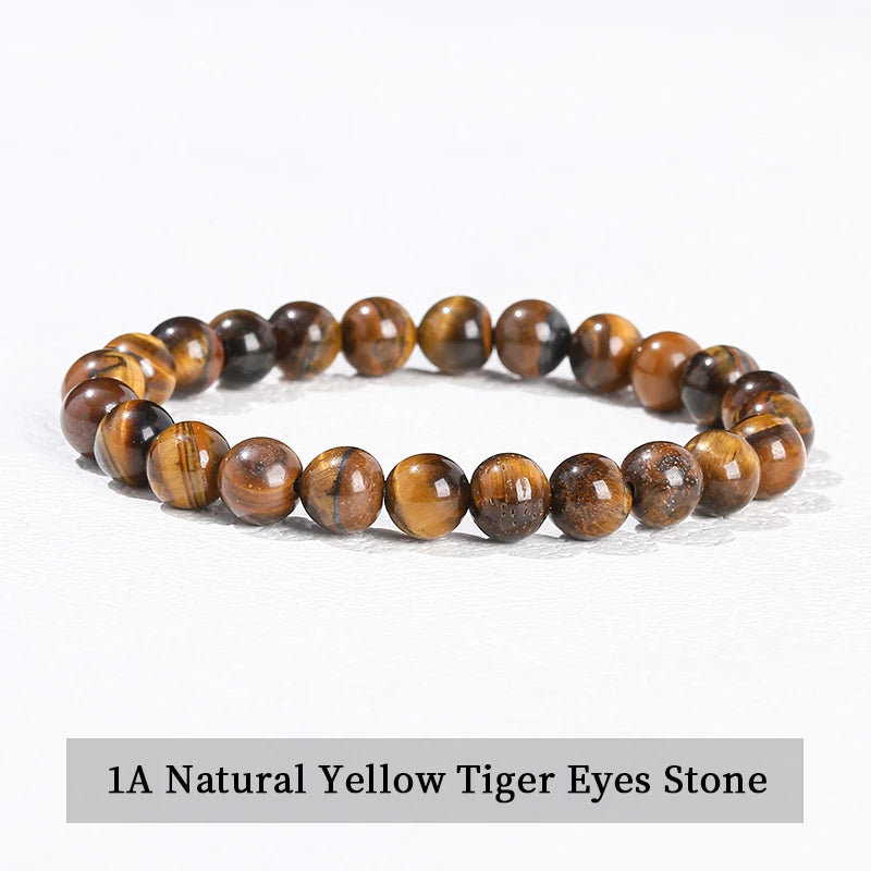 Healing Stone Bracelet: Obsidian, Fluorite, Jasper Beads