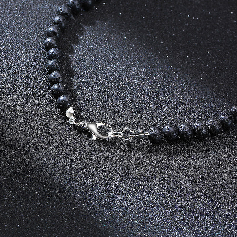 Necklace: Tibetan Phurba Kilaya Necklace - Tiger's Eye & Lava Stone