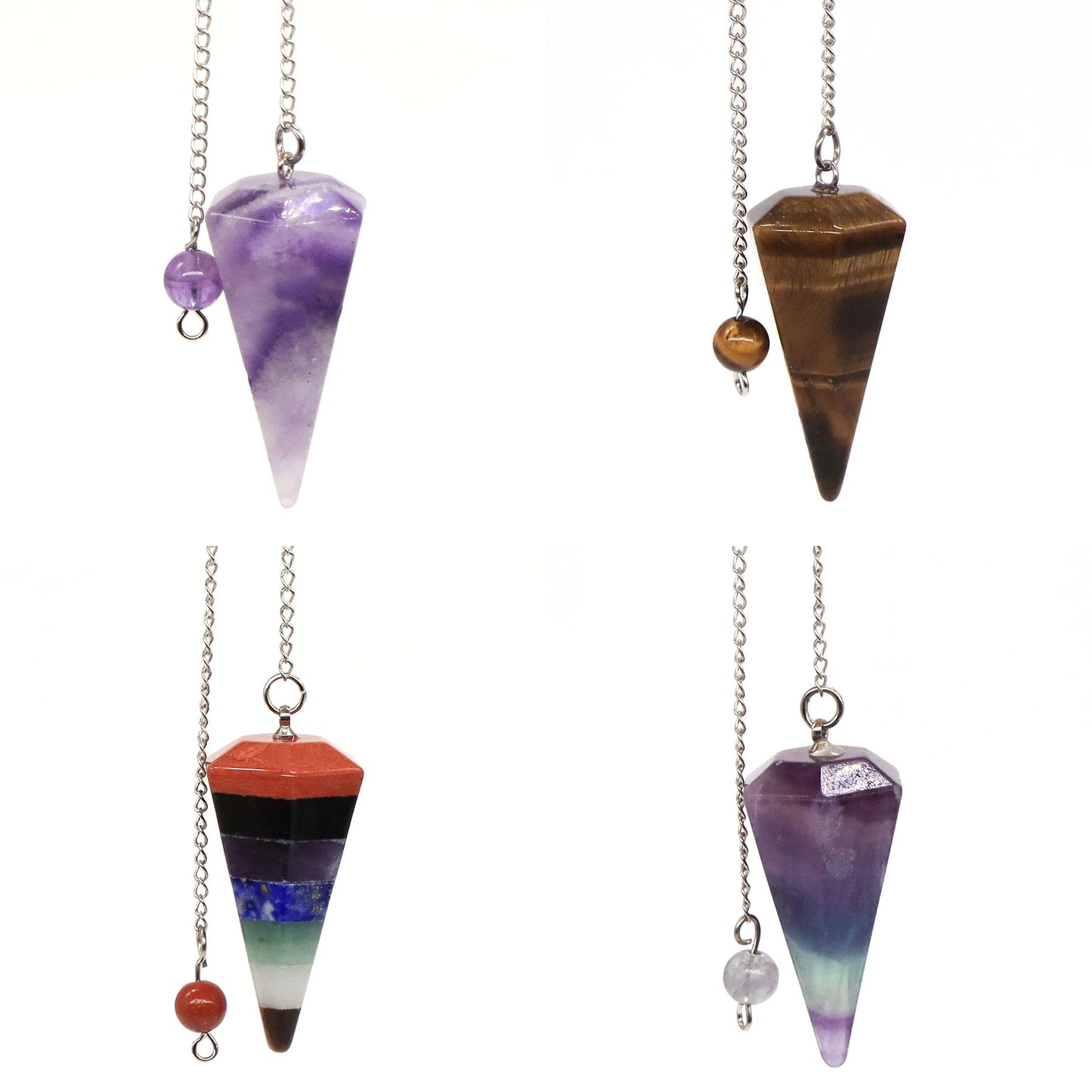 Natural Stone Healing Crystal Pendulum For Divination Dowsing Reiki Quartz Pendulo Jewelry Pendant Witchcraft Supplies Wholesale