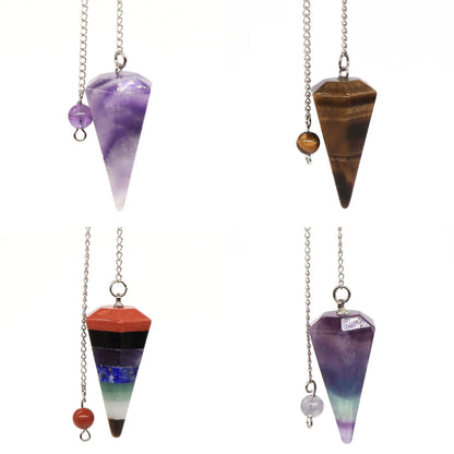 Natural Stone Healing Crystal Pendulum For Divination Dowsing Reiki Quartz Pendulo Jewelry Pendant Witchcraft Supplies Wholesale