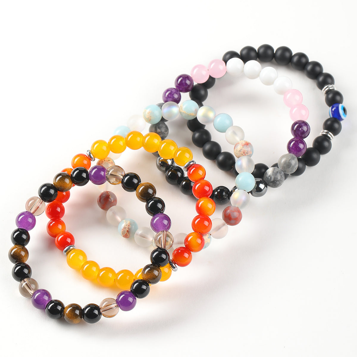 Natural Stone Healing Bracelet: 8mm Lucky Wealth Beads Jewelry