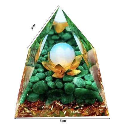 Crystal Energy Orgone Pyramid - Chakra Stone Meditation Gift