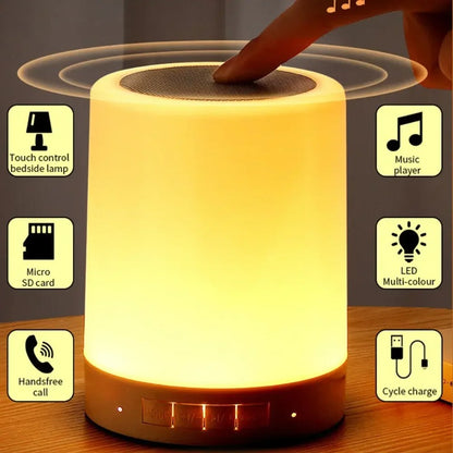 Bluetooth Speaker: Portable Wireless Bluetooth Speaker Mini Touch Light LED Night Light Bedside Table Lamp for Kids - Better Sleep Gift