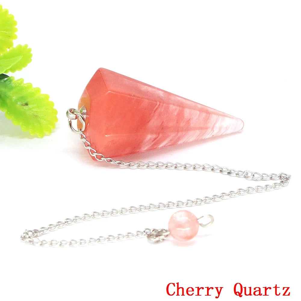 Natural Stone Healing Crystal Pendulum For Divination Dowsing Reiki Quartz Pendulo Jewelry Pendant Witchcraft Supplies Wholesale
