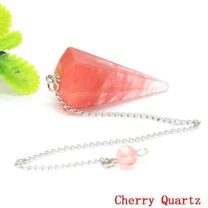Natural Stone Healing Crystal Pendulum For Divination Dowsing Reiki Quartz Pendulo Jewelry Pendant Witchcraft Supplies Wholesale