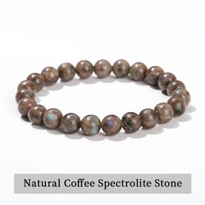 Healing Stone Bracelet: Obsidian, Fluorite, Jasper Beads