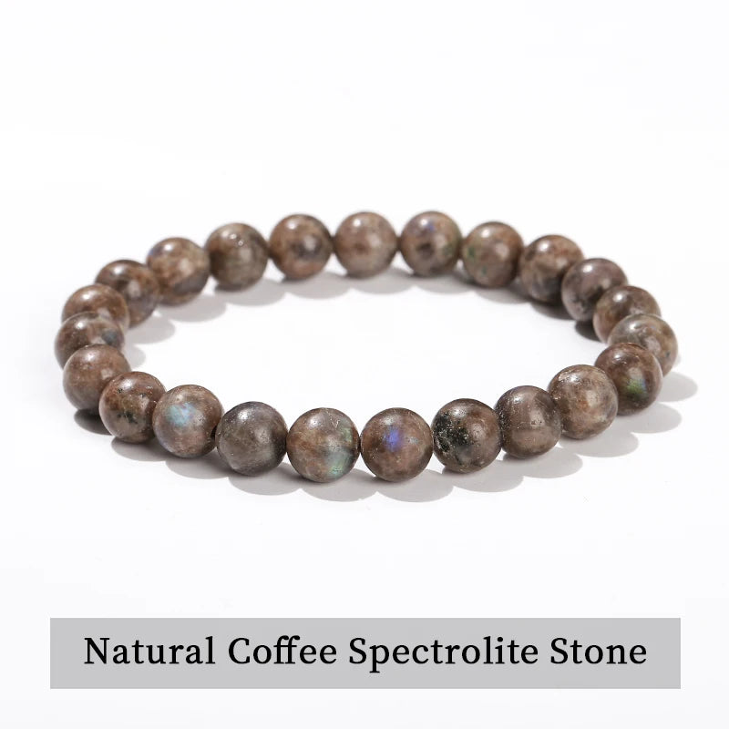Healing Bracelet: Natural Stone Beaded Bracelet - Obsidian, Fluorite, Quartz