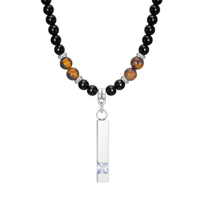 Necklace: Tibetan Phurba Kilaya Necklace - Tiger's Eye & Lava Stone