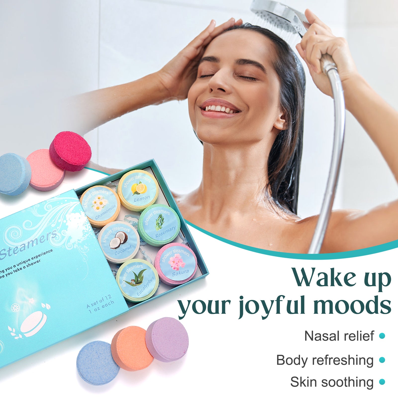 Aromatherapy Shower Steamers - 12 Mint Eucalyptus Bombs