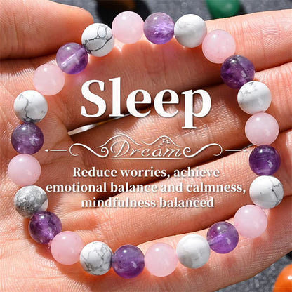 Natural Stone Sleep Bracelet - Aura Balance & Relaxation