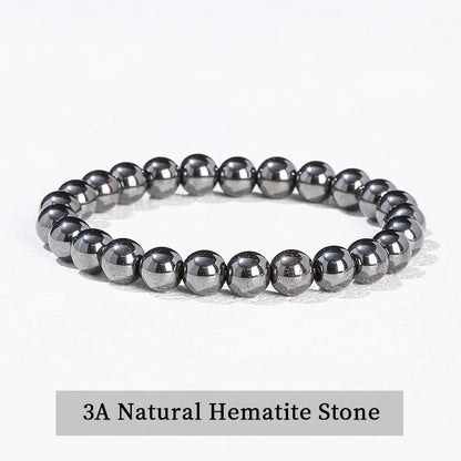 Healing Stone Bracelet: Obsidian, Fluorite, Jasper Beads