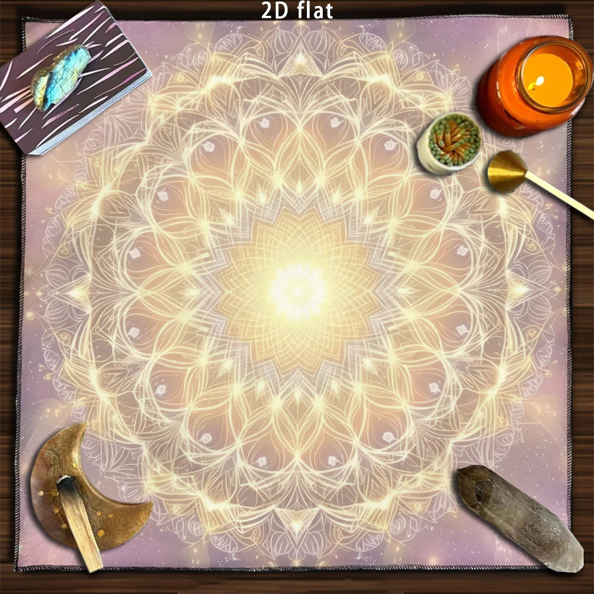 Tarot Tablecloth Sun & Moon Divination Altar Cloth Flower of Life Night Sky Tarot Cloth Astrology Universe Golden Star Tarot Mat