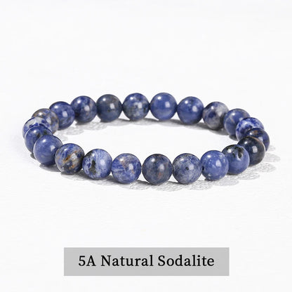 Healing Stone Bracelet: Obsidian, Fluorite, Jasper Beads