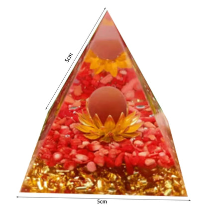 Crystal Energy Orgone Pyramid - Chakra Stone Meditation Gift