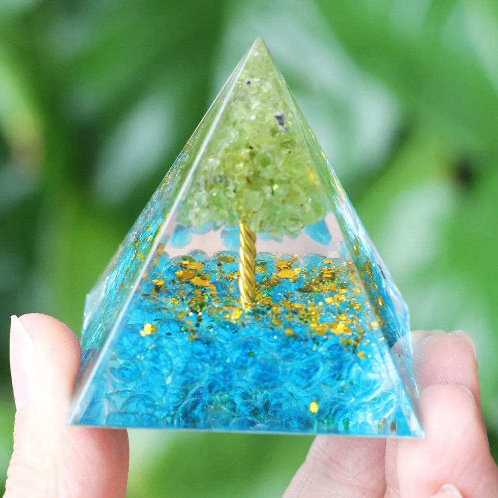 Healing Stones: Orgonite Pyramid Crystals - Healing Reiki Chakra Decor