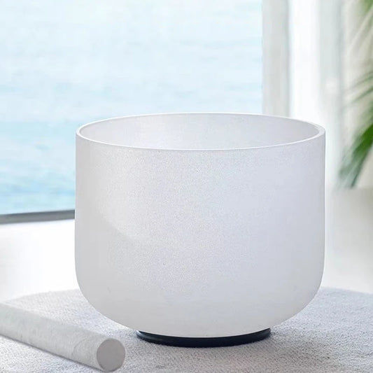 Frosted Quartz Crystal Singing Bowl - Yoga & Chakra Healing