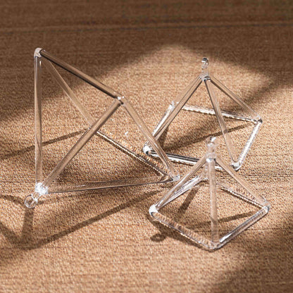Hye-eun 3-9inch Clear Crystal Singing Pyramid Musical Instruments Sound Energy Healing Relaxation Yoga Meditation