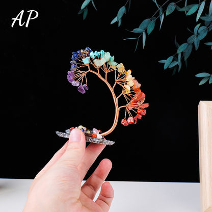 Healing Chakra Stone Tree - Natural Gemstone Home Decor