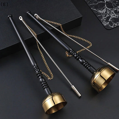 Tibetan Meditation & Prayer Bell - Wooden Handle Brass Bell For Buddhism Singing Scripture Implement Temple Ceremony Supplies