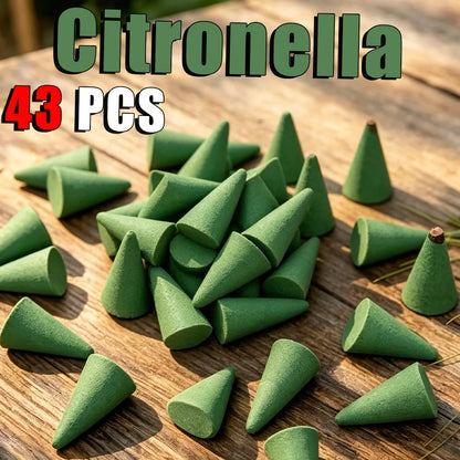 Large Lemongrass-Scented Incense, 4cm High Incense Cone, Rich Aroma, Burns Continuously, Creates an Aesthetic Smoke Effect, Suitable for Purifying the Air, Meditation, Yoga, Reading, Etc