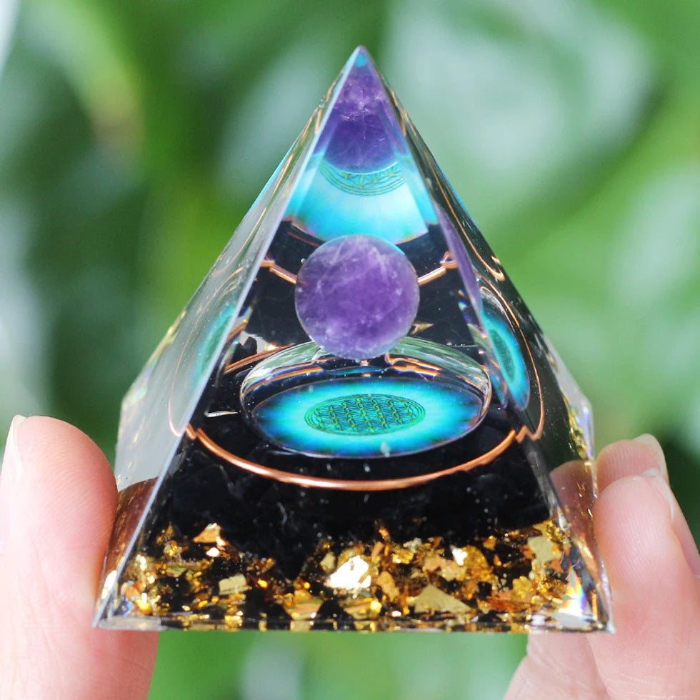 Healing Stones: Orgonite Pyramid Crystals - Healing Reiki Chakra Decor
