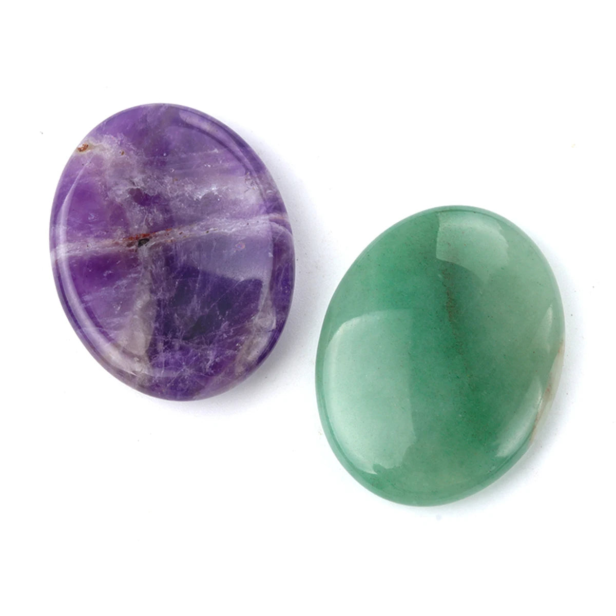 35x45mm Natural Crystal Stone Thumb Worry Oval Massage Quartz Healing Chakra Energy Therapy Meditation Spiritual Natural Gemston