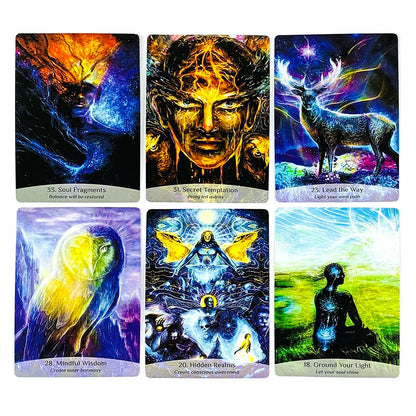Sacred Spirit Reading Cards 36 Oracle Cards Spiritual Life Guidance Divination Cards for Soul Healing Meditation 10.3*7.4cm