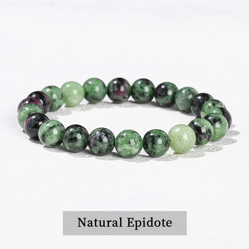 Healing Stone Bracelet: Obsidian, Fluorite, Jasper Beads