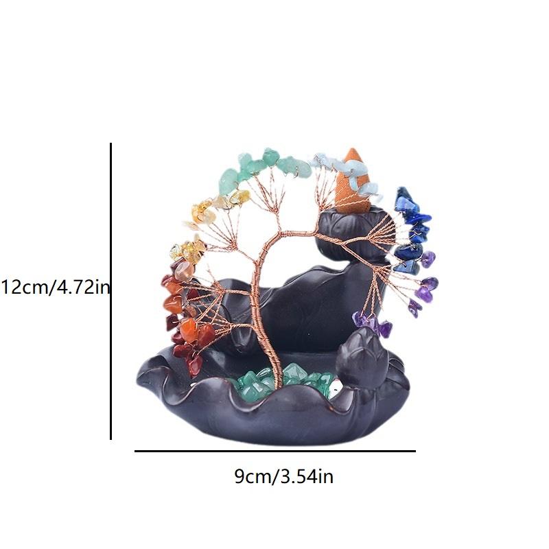 Healing Stones: 7 Chakra Crystal Tree Incense Burner for Wealth & Good Luck
