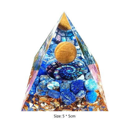 Crystal Energy Orgone Pyramid - Chakra Stone Meditation Gift