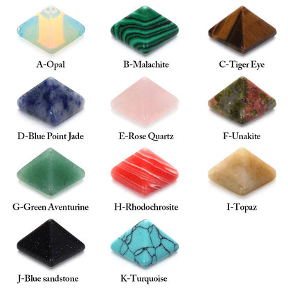 Healing Stones: Crystal Quartz Pyramid - Healing Stone Chakra Decor Gift