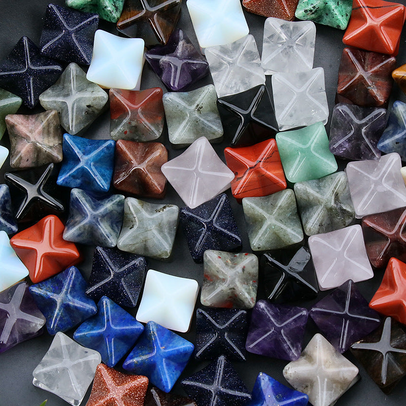 Healing Crystals: Natural Stone Merkaba Star - Sacred Meditation Energy Crystal