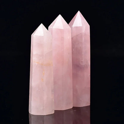 Natural Stone: Rose Quartz Amethyst Wand - Healing Crystals & Home Decor