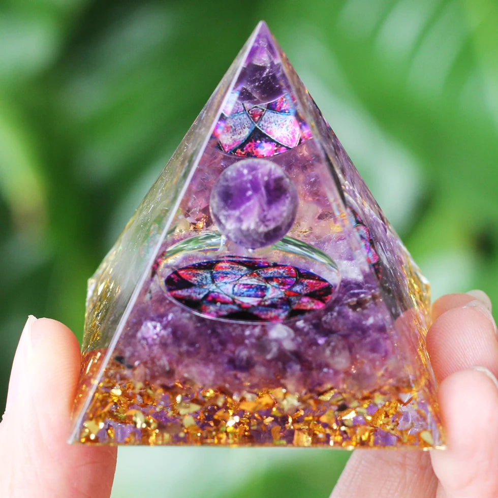 Healing Stones: Orgonite Pyramid Crystals - Healing Reiki Chakra Decor