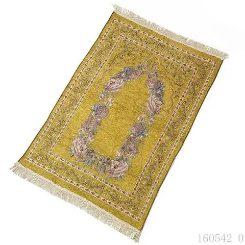 Prayer Rugs: Muslim Prayer Mat Chenille Cotton Rug - Portable & Decorative