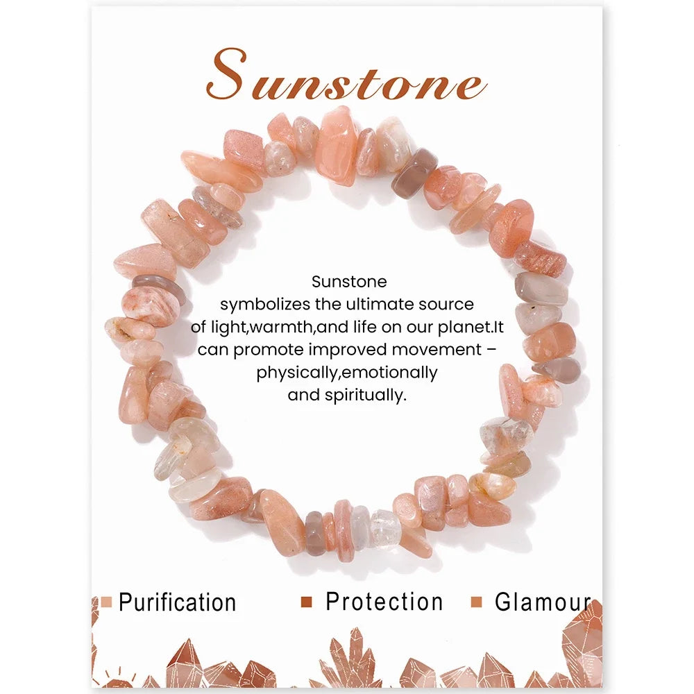 Spiritual Bracelet - Amethyst Chip Beads Natural Healing Stone Jewelry