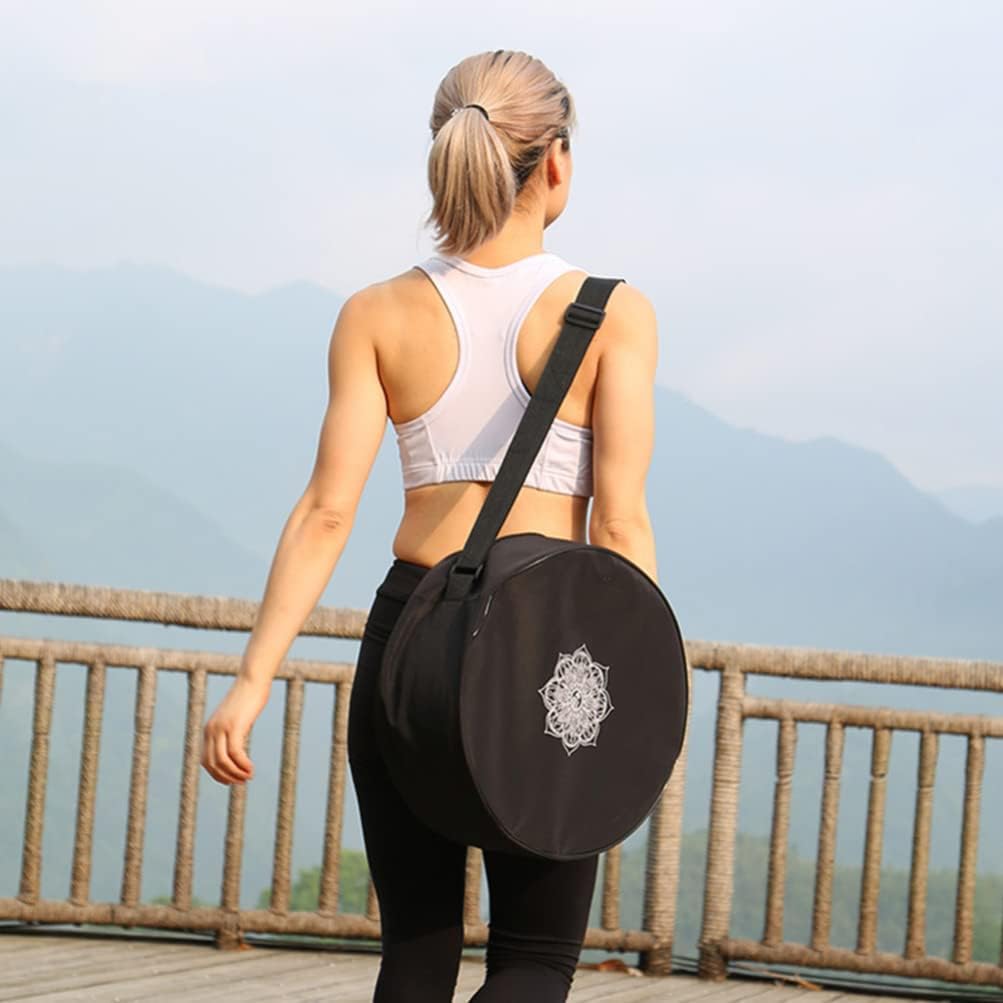 Yoga Wheel Bag Nylon Black Mandala Large Capacity