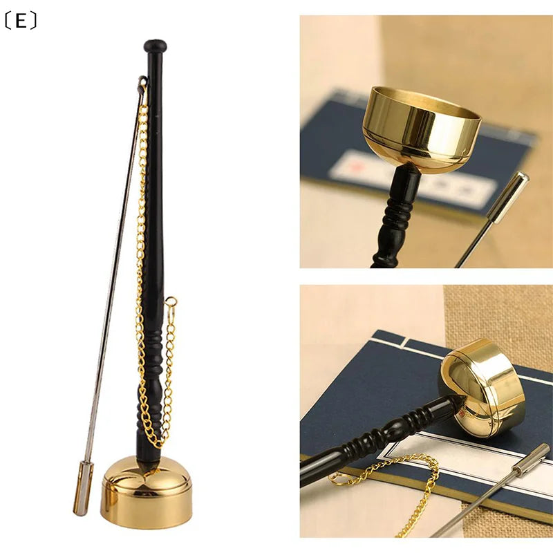 Tibetan Meditation & Prayer Bell - Wooden Handle Brass Bell For Buddhism Singing Scripture Implement Temple Ceremony Supplies