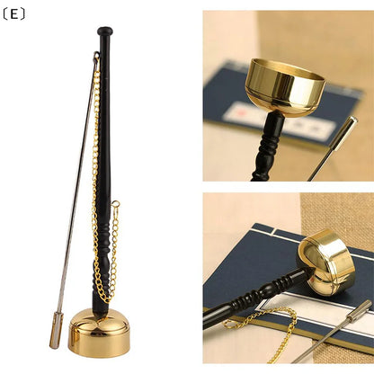 Tibetan Meditation & Prayer Bell - Wooden Handle Brass Bell For Buddhism Singing Scripture Implement Temple Ceremony Supplies