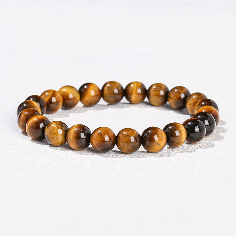 Healing Stone Bracelet: Obsidian, Fluorite, Jasper Beads