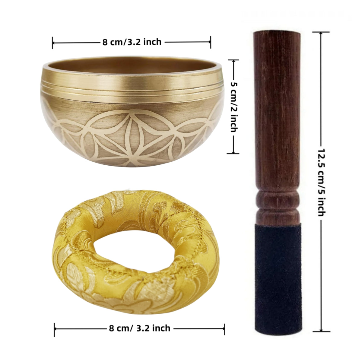 Tibetan Singing Bowl Set - Meditation & Stress Relief Gift