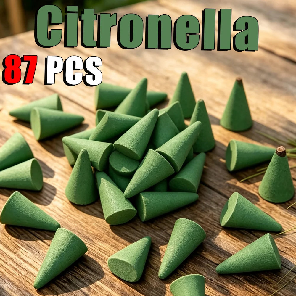 Large Lemongrass-Scented Incense, 4cm High Incense Cone, Rich Aroma, Burns Continuously, Creates an Aesthetic Smoke Effect, Suitable for Purifying the Air, Meditation, Yoga, Reading, Etc