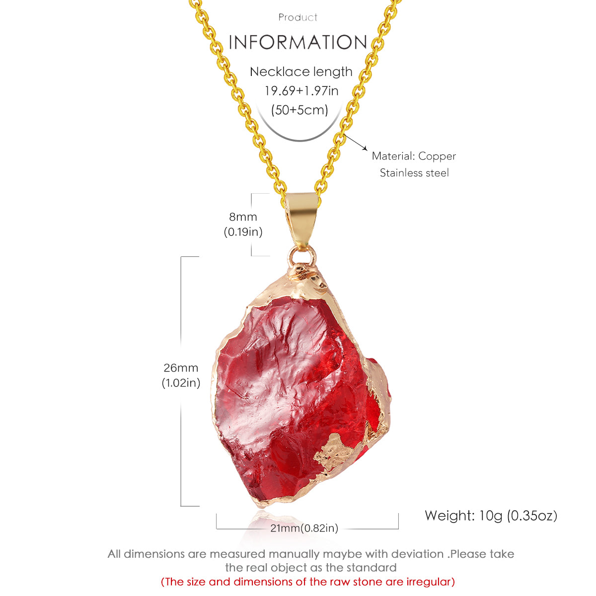 Healing Crystal Necklace: Irregular Gemstone for Women