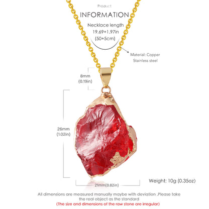 Healing Crystal Necklace: Irregular Gemstone for Women