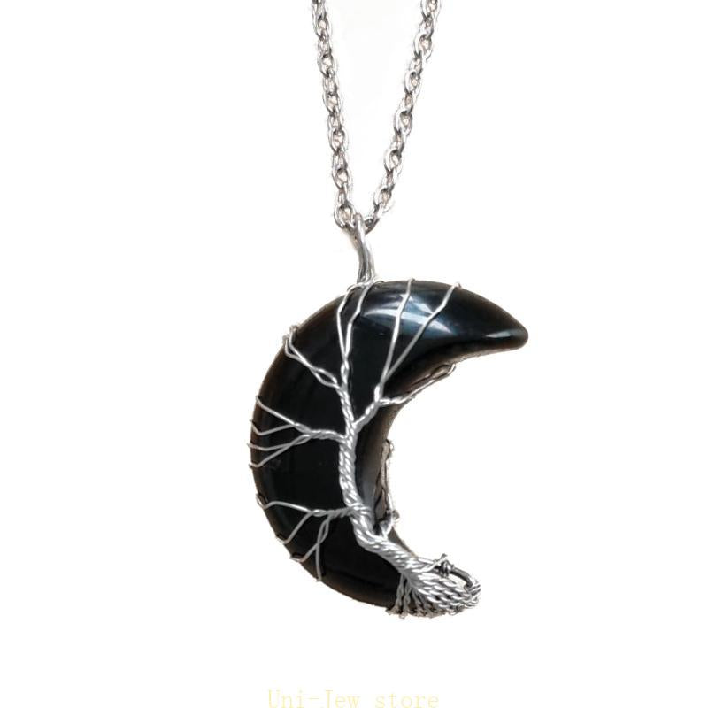 Crystal Necklace: 40GB Crystal Pendant Necklace - Natural Gemstone Jewelry Gift