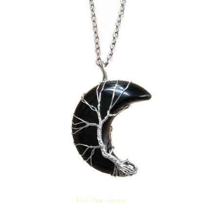 Crystal Necklace: 40GB Crystal Pendant Necklace - Natural Gemstone Jewelry Gift