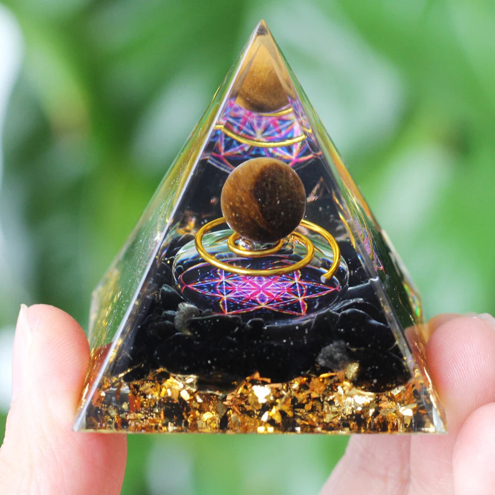 Healing Stones: Orgonite Pyramid Crystals - Healing Reiki Chakra Decor